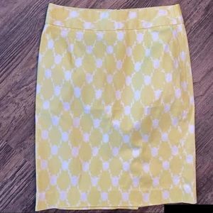 • EUC • J. Crew Knee Length Yellow Skirt • Sz. 0
